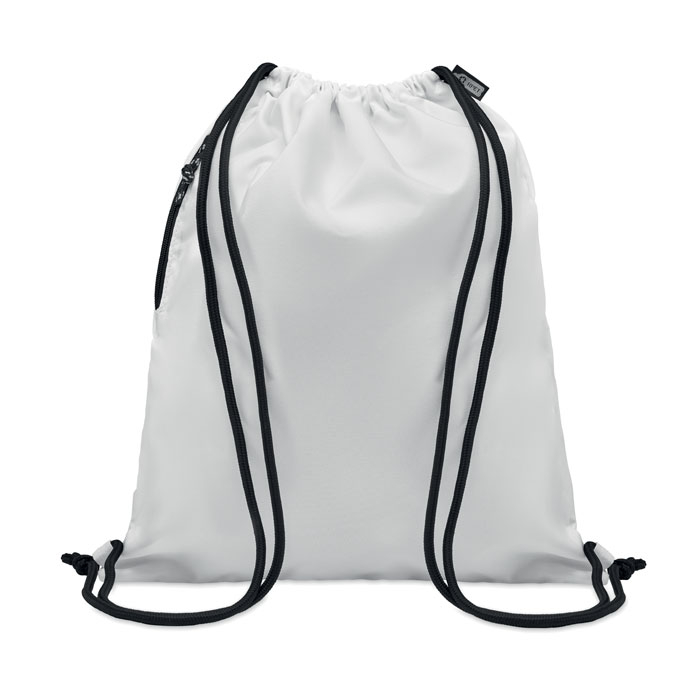 Grand sac à cordon personnalisable 300D RPET NIGHT Blanc