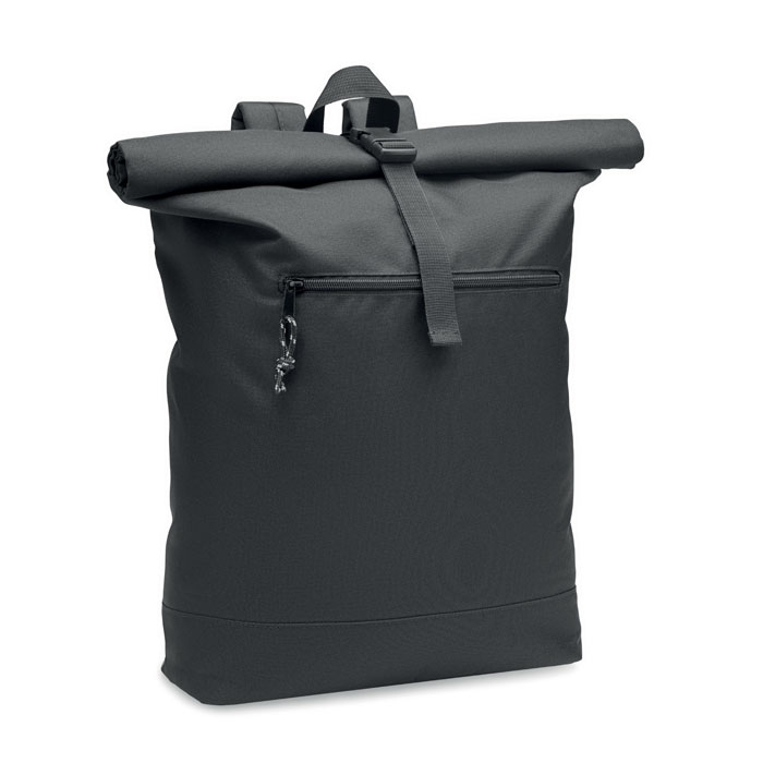 Sac à dos enroulable publicitaire RPET 600D NAPA Noir