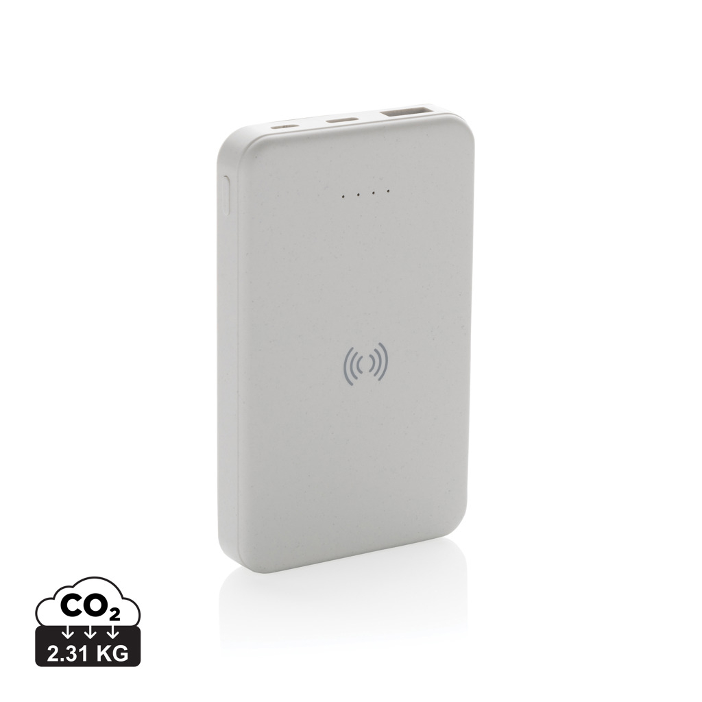 Powerbank publicitaire 5000 mAh avec induction 5W Blanc
