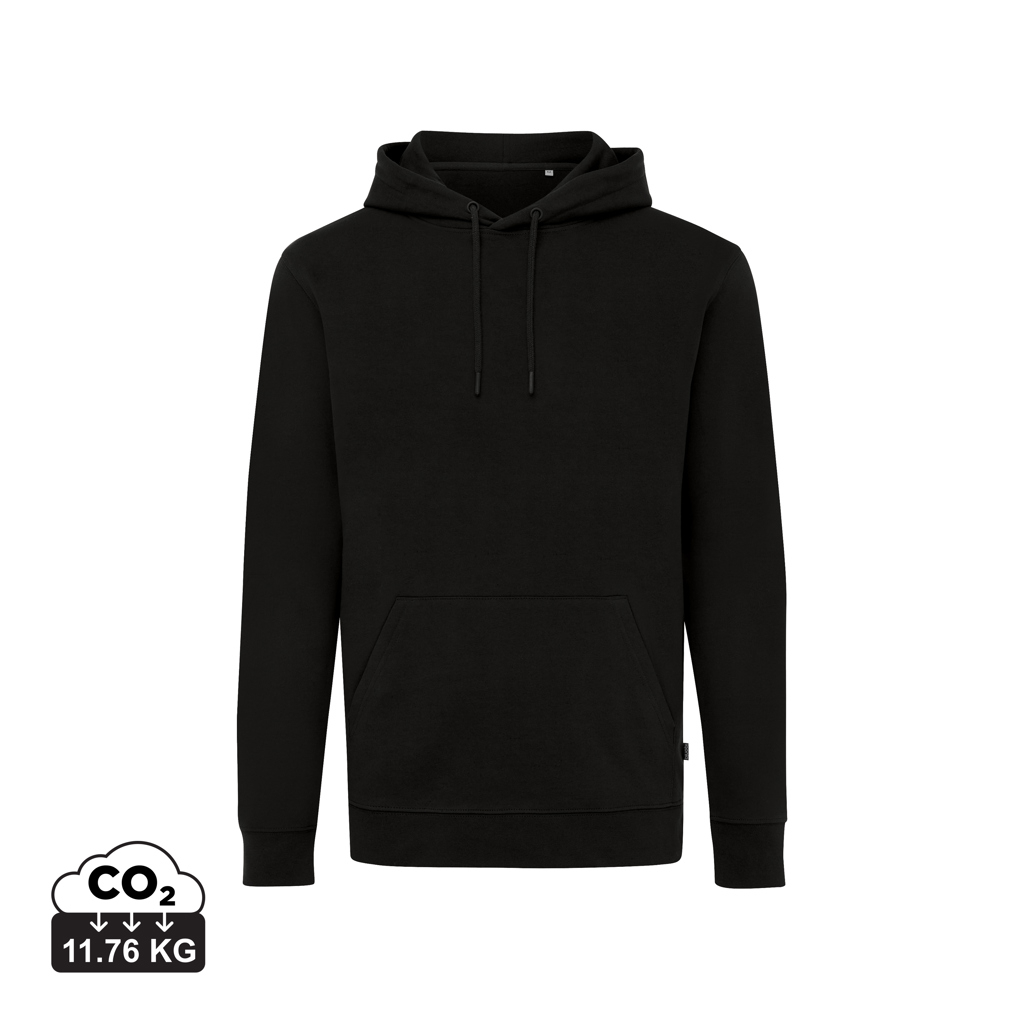 Sweat capuche unisexe publicitaire coton recyclé 340g Iqoniq Jasper Noir