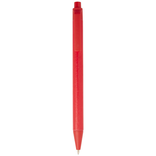 Stylo bille publicitaire en papier recyclé Chartik Rouge