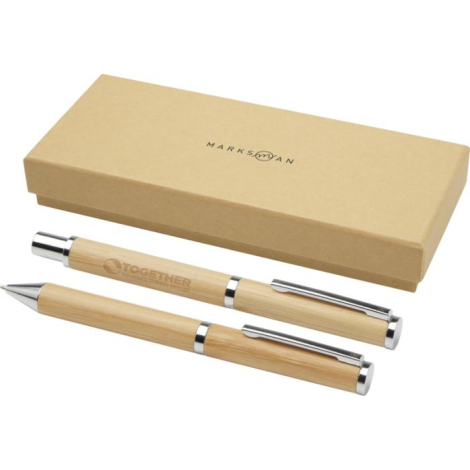 Coffret personnalisable 2 stylos en bambou Apolys