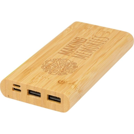 Powerbank en bambou personnalisé 10 000 mAh Tulda 