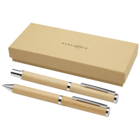 Coffret personnalisable 2 stylos en bambou Apolys