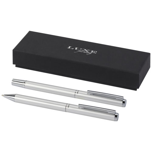 Ensemble de stylos en alu recyclé à personnaliser Lucetto Argent