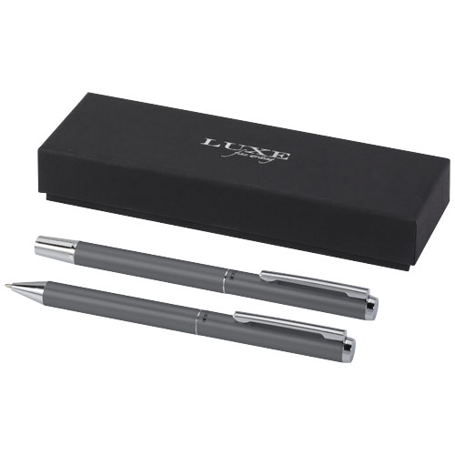 Ensemble de stylos en alu recyclé à personnaliser Lucetto Gris