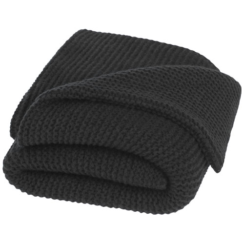 Couverture tricotée 150x120 cm personnalisable Suzy Noir