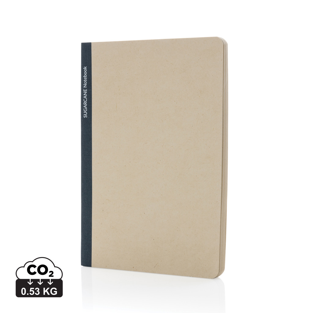 Carnet A5 en papier de canne à sucre personnalisable Bleu