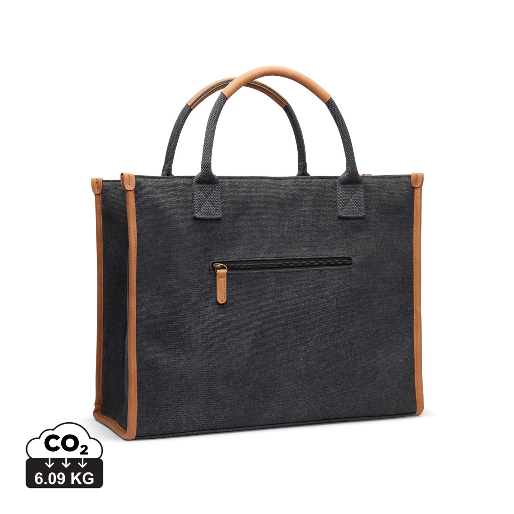 Sac cabas ordinateur 17" publicitaire en toile Bosler VINGA Noir