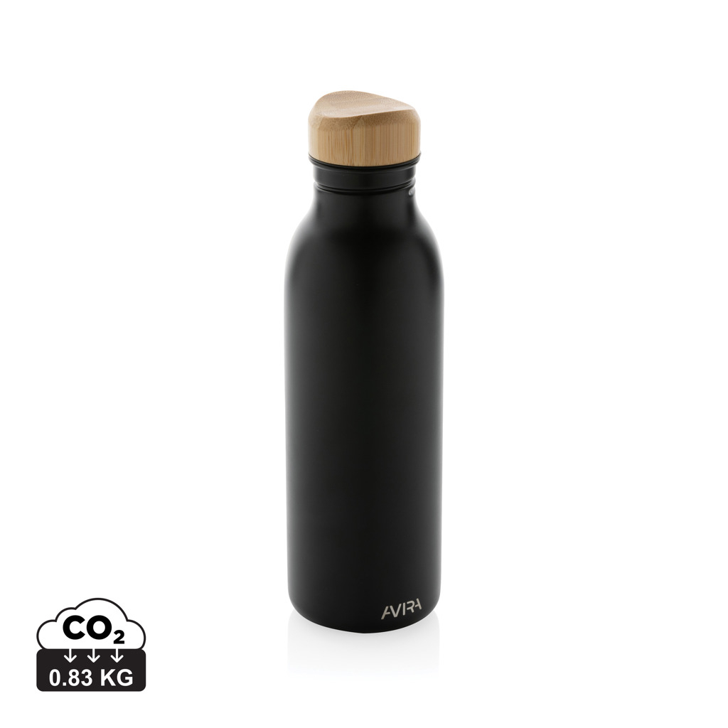 Bouteille 600ml personnalisable en acier Avira Alcor Noir