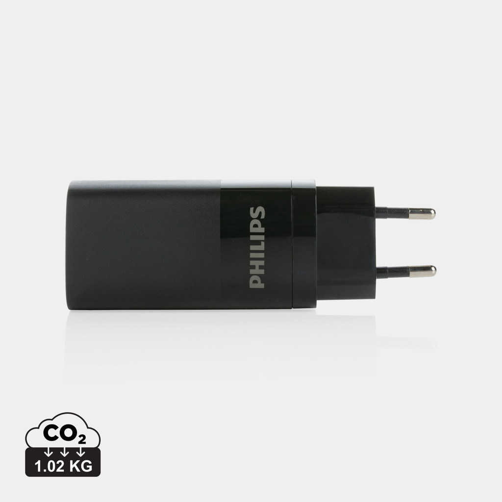 Chargeur publicitaire mural ultra-rapide 65 W Philips Noir