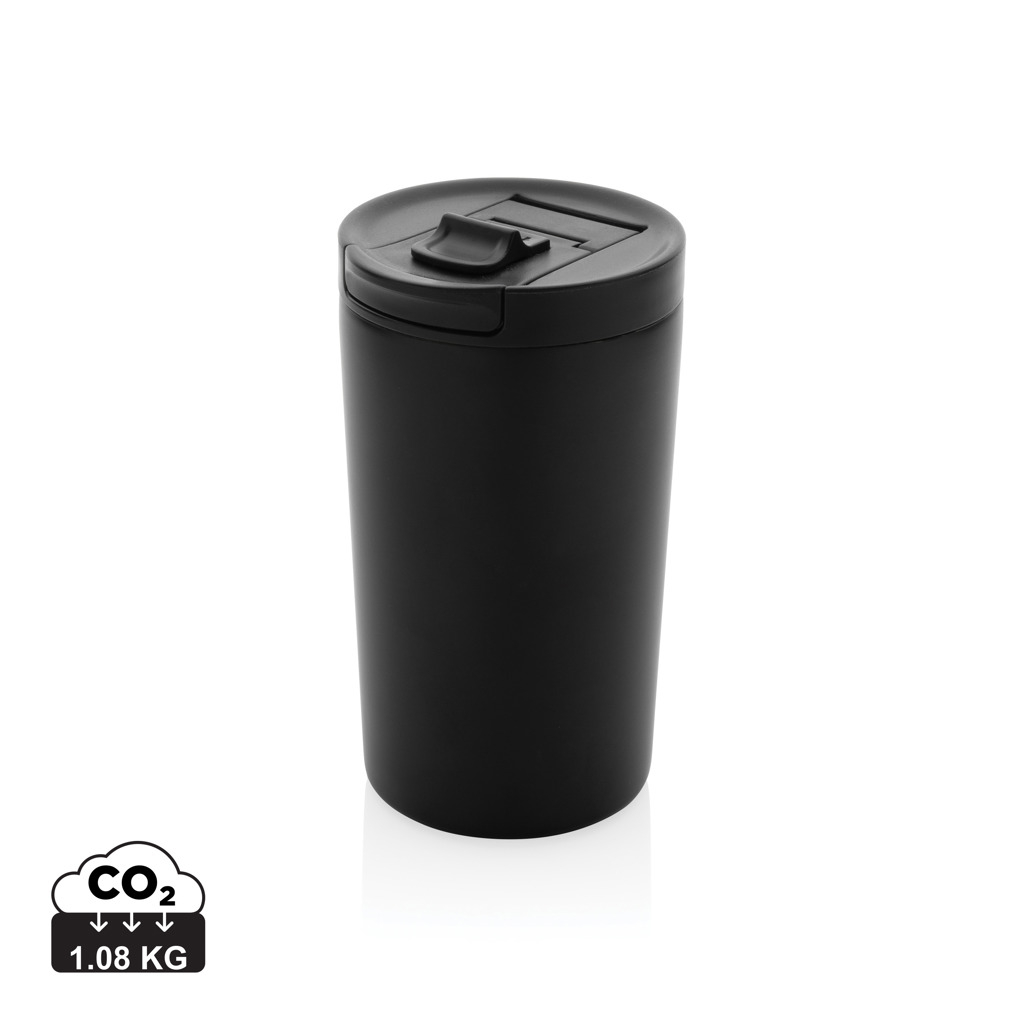 Mug voyage isotherme personnalisé en acier recyclé 300ml Noir