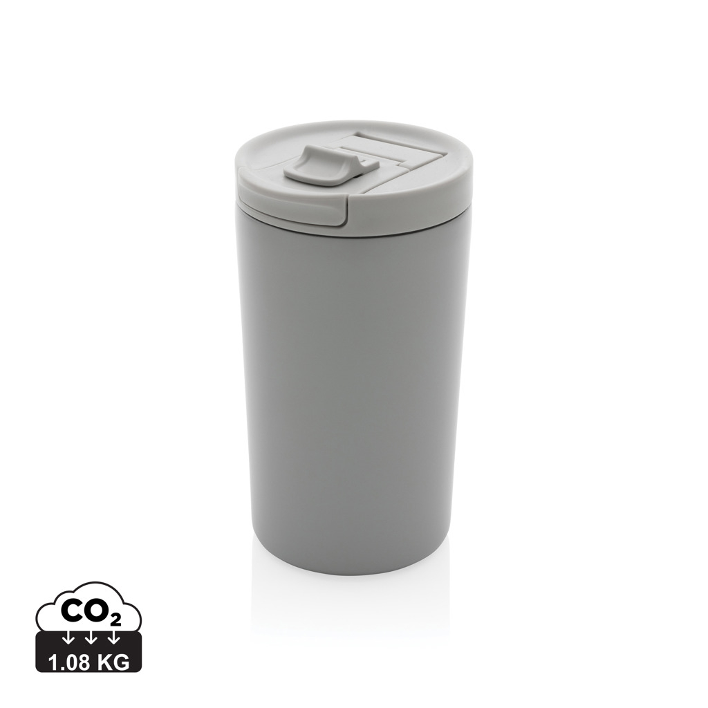 Mug voyage isotherme personnalisé en acier recyclé 300ml Gris
