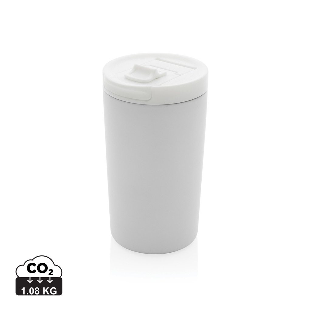 Mug voyage isotherme personnalisé en acier recyclé 300ml Blanc