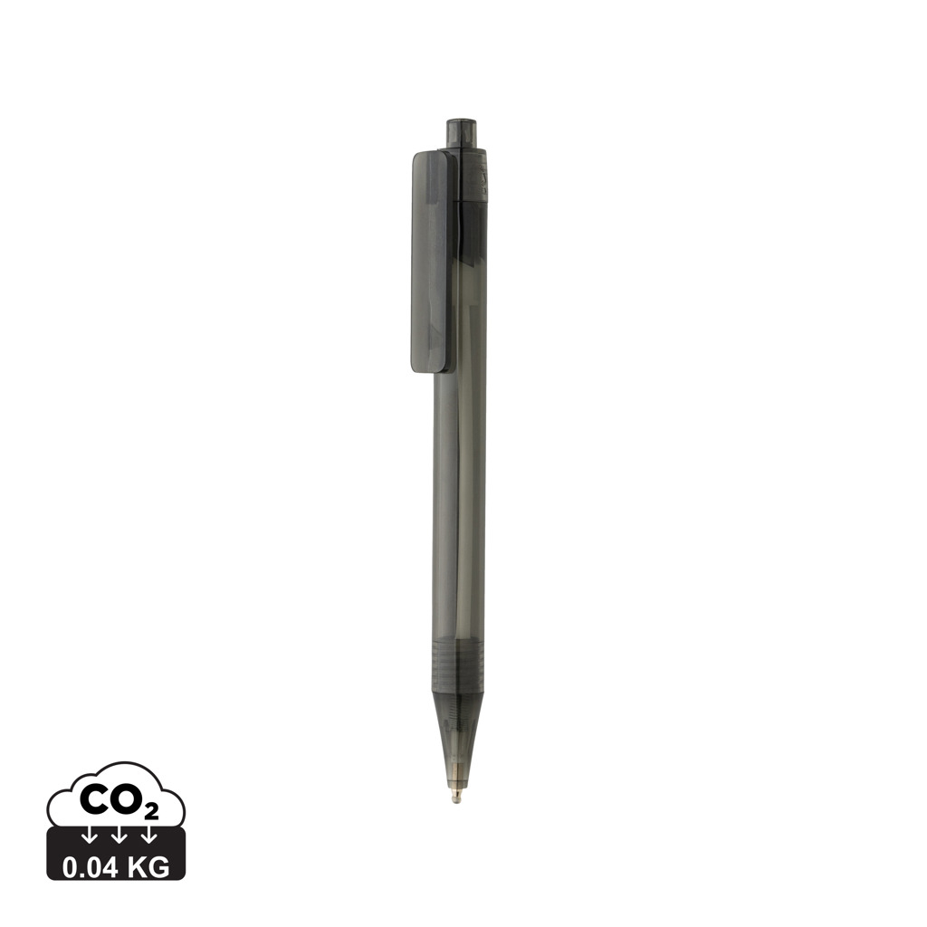 Stylo publicitaire transparent en rPET X8 Noir