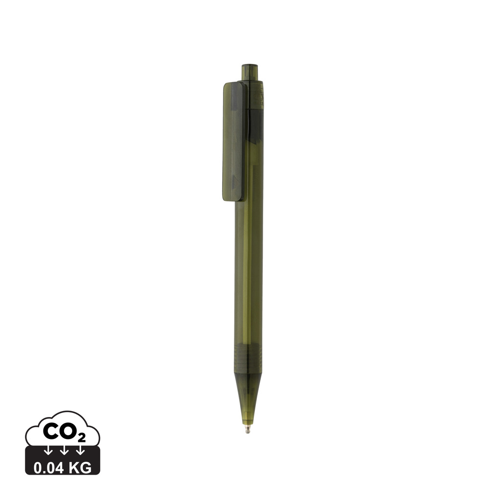 Stylo publicitaire transparent en rPET X8 Vert