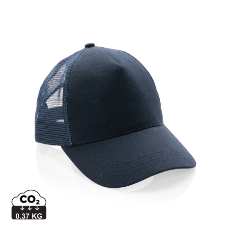 Casquette trucker personnalisée coton recyclé 5 pans Impact