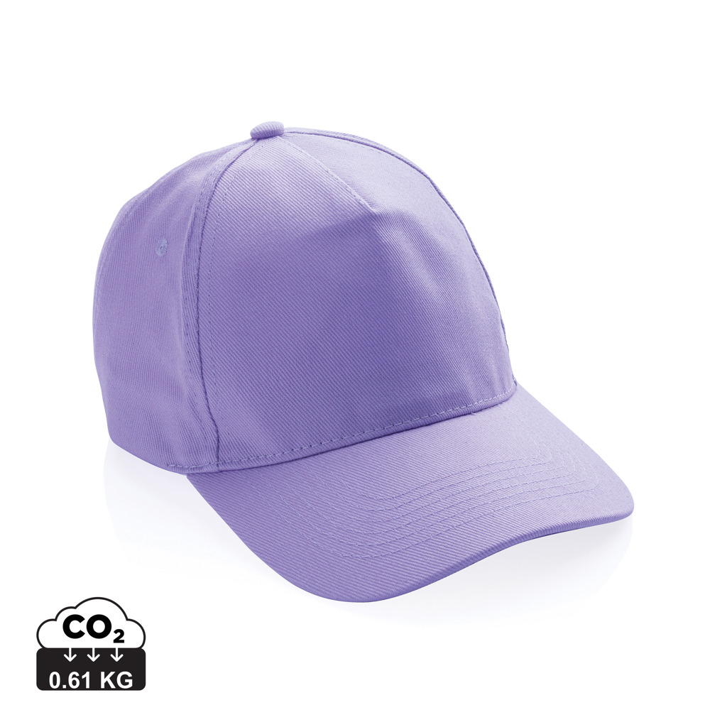 Casquette coton recyclé 280 g publicitaire 5 pans Impact Lavande
