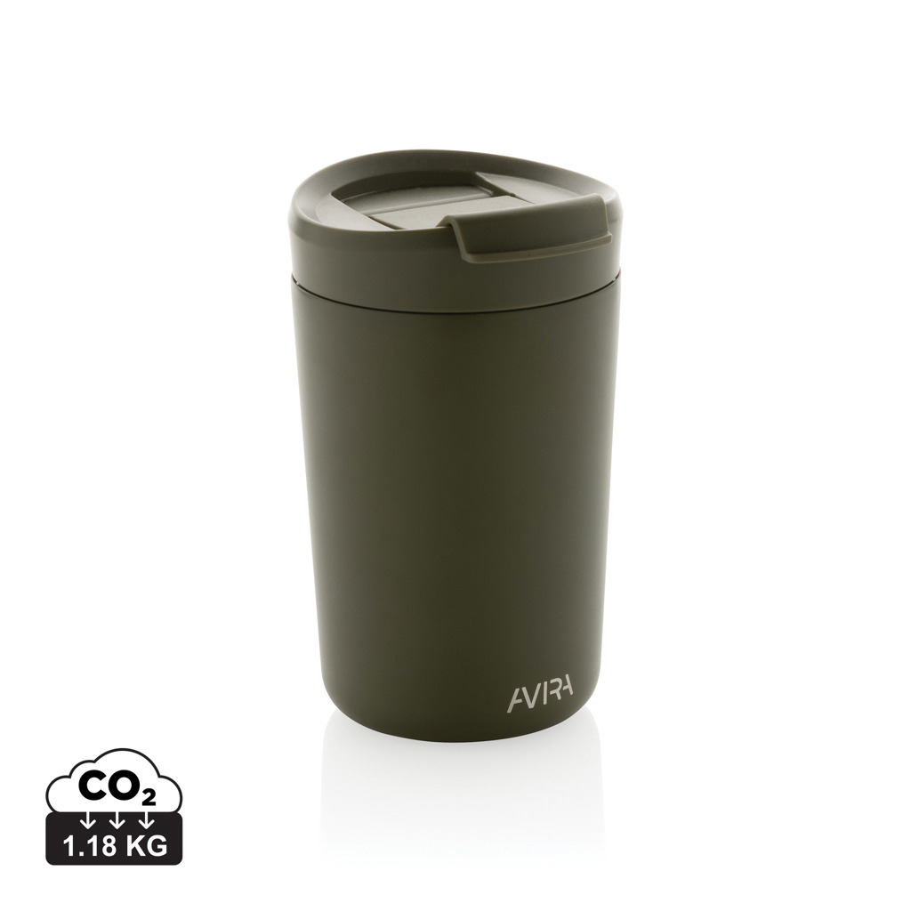 Mug publicitaire 300ml en acier recyclé AVIRA Vert