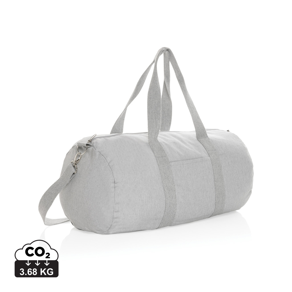 Sac polochon publicitaire toile recyclée 285g Impact Gris