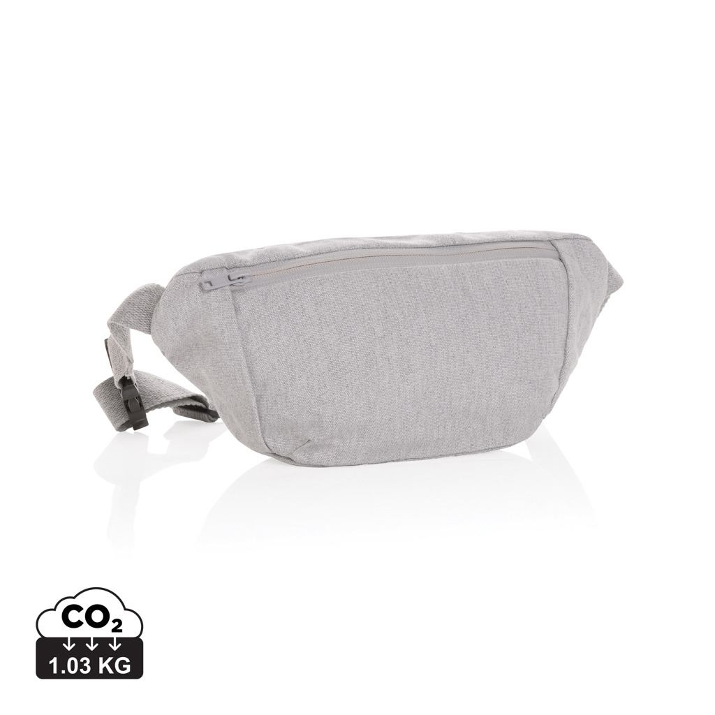 Sacoche banane publicitaire toile recyclée 285g Impact Gris