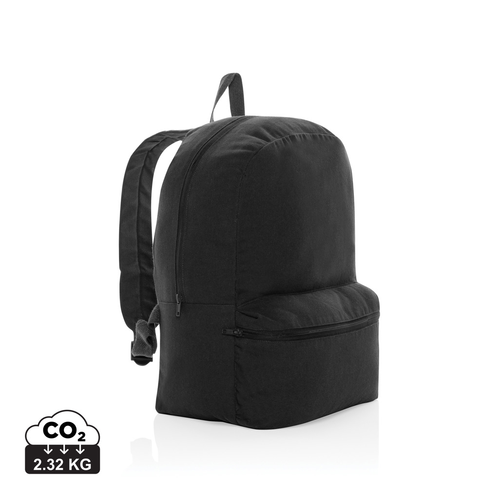 Sac à dos publicitaire en toile recyclée 285g Impact Noir