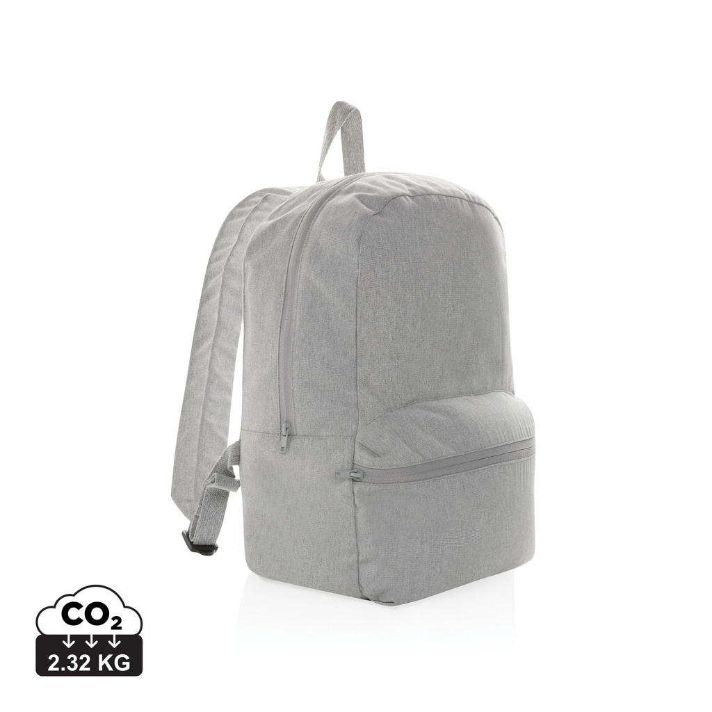 Sac à dos publicitaire en toile recyclée 285g Impact Gris
