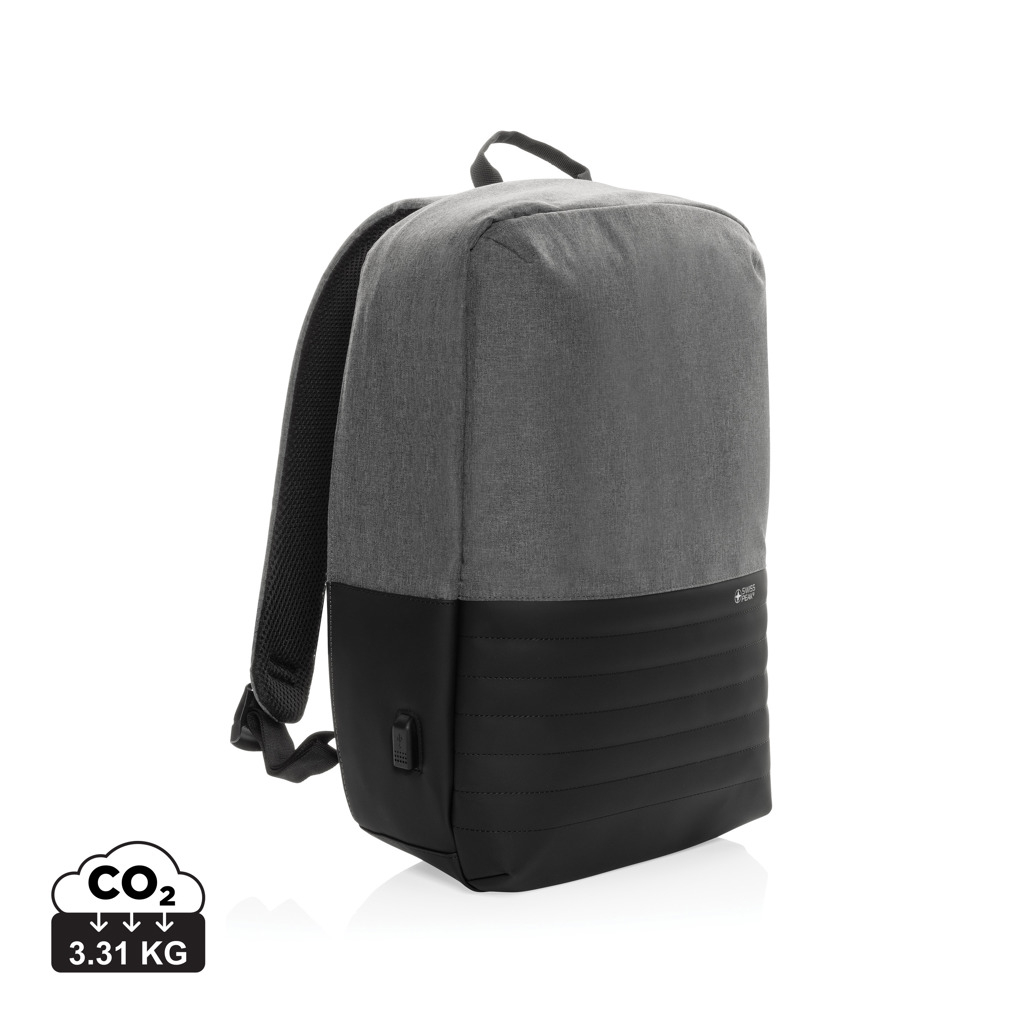 Sac à dos antivol personnalisable en rPET Swiss Peak Gris