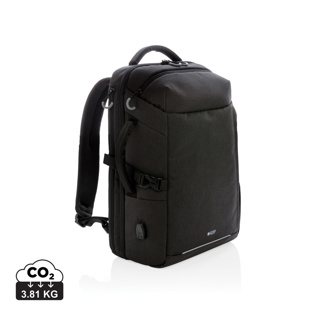 Sac à dos week-end publicitaire XXL en rPET Swiss Peak Noir