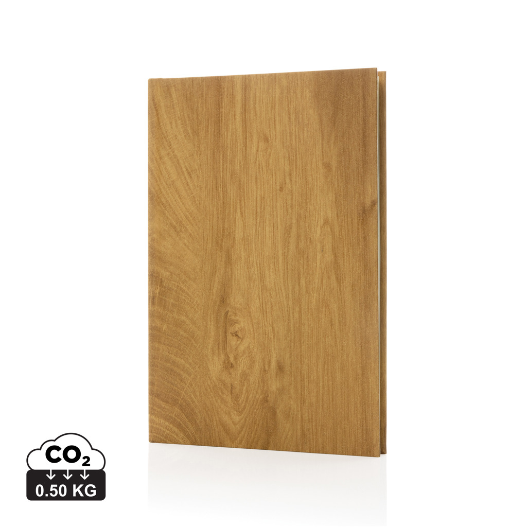 Cahier A5 imprimé bois personnalisable Kavana Marron