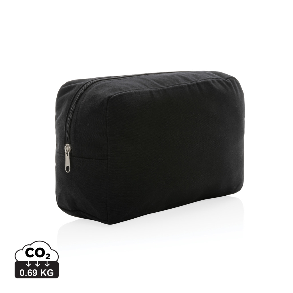 Trousse de toilette personnalisée toile recyclée 285g Impact Noir