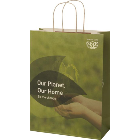 Sac publicitaire en papier XXL résidus agricoles 31x41x12 cm