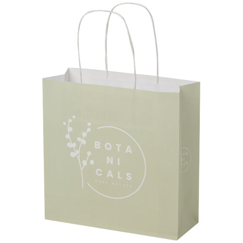 Petit sac publicitaire en papier Kraft 24x9x24 cm Blanc