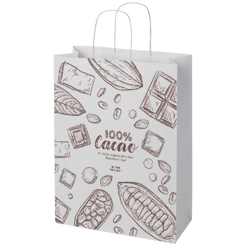 Sac en papier Kraft personnalisable XXL 31x12x41 cm Blanc
