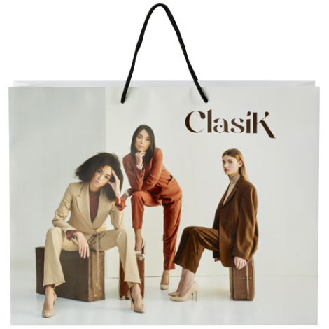 Sac publicitaire en papier recyclable XXL 45x10x35 cm