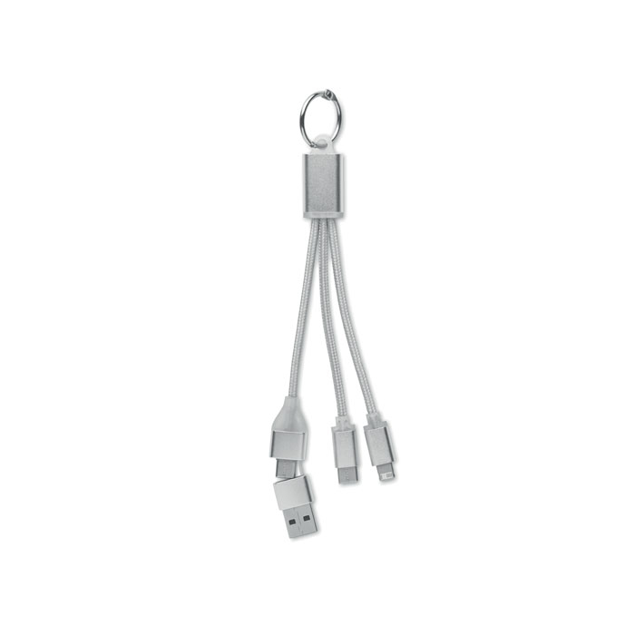 Câble de charge publicitaire 4 en 1 type C BLUE Argent