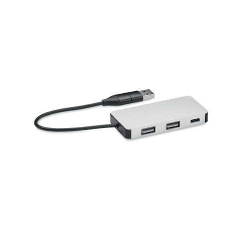 Hub USB 3 ports personnalisable et câble 20cm HUB-C