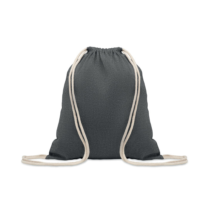 Gym bag promotionnel coton recyclé 140 gr MUJIKA Noir
