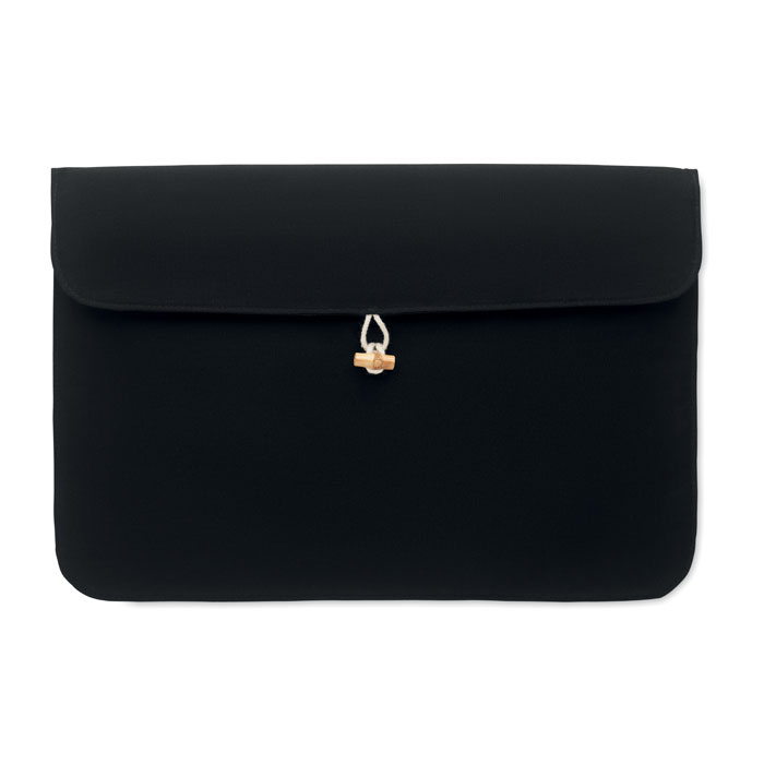 Pochette publicitaire pour ordinateur 15" en coton COTIN Noir