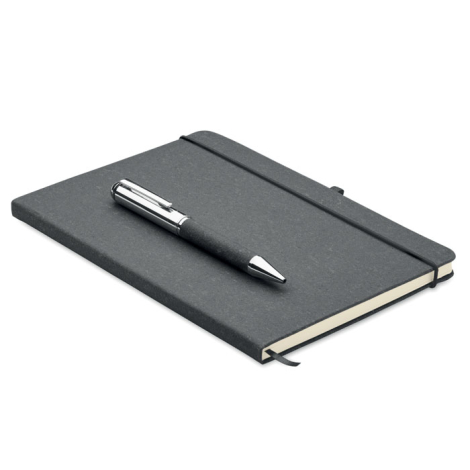 Coffret personnalisé carnet cuir recyclé et stylo ELEGANOTE