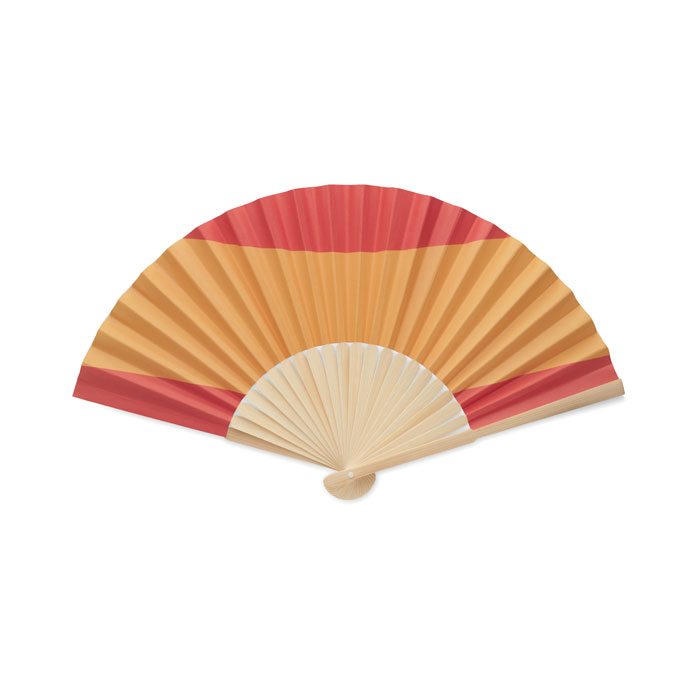 Eventail publicitaire à motif de drapeau FUNFAN Rouge