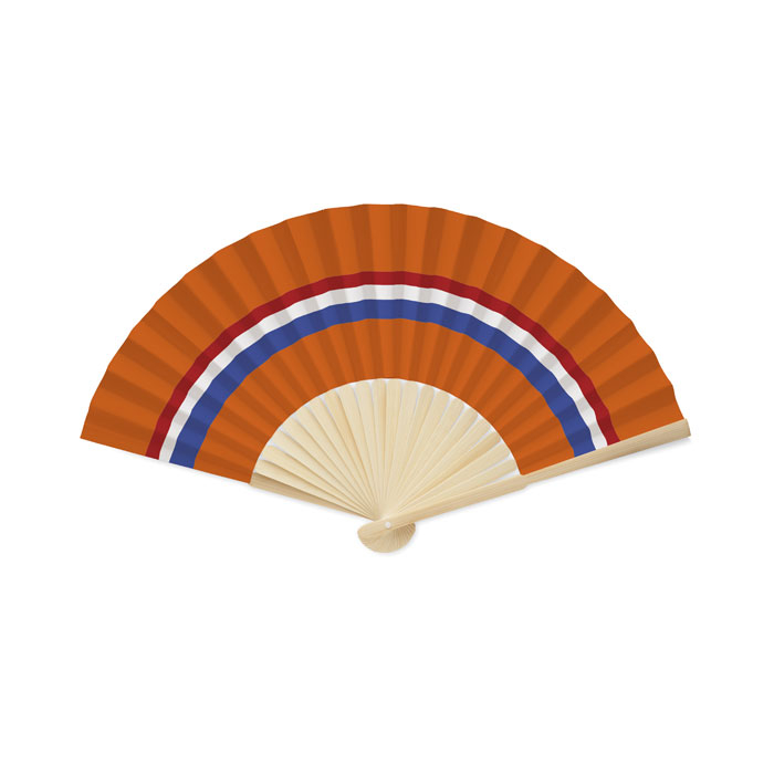 Eventail publicitaire à motif de drapeau FUNFAN Orange