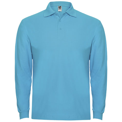 Polo manches longues Homme personnalisé 220gr Estrella ROLY Turquoise