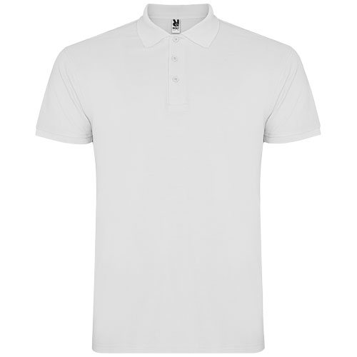 Polo pour homme coton 200gr personnalisé Star ROLY Blanc