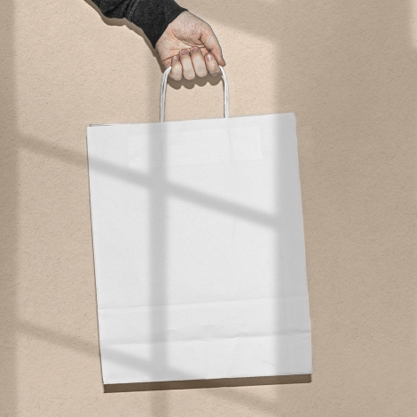 Sac personnalisable en papier 32x40x12 cm BIG KALI WHITE