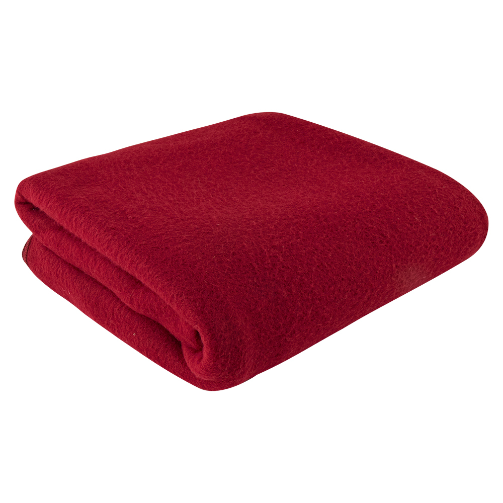 Plaid polaire en polyester recyclé promotionnel - Jake Rouge
