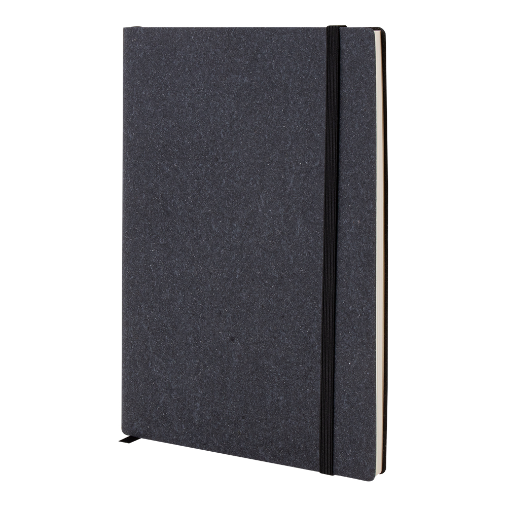 Carnet personnalisé en cuir recyclé - Nale Noir