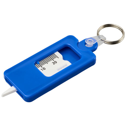 Porte-clés publicitaire vérificateur de pneu Kym Bleu