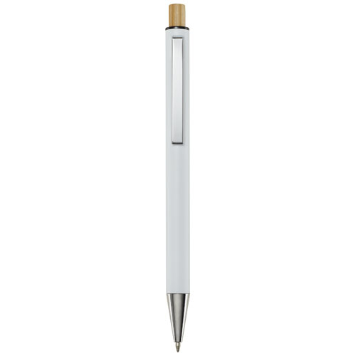 Stylo bille publicitaire en aluminium recyclé Cyrus Blanc