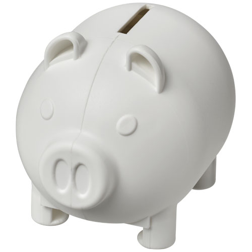 Tirelire publicitaire en plastique recyclé Oink Blanc